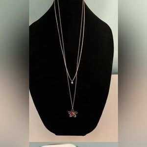 LC Lauren Conrad 18” Gold-tone Double Flower Strand Necklace